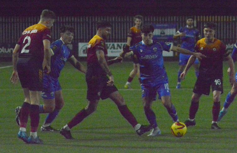 Action from Ogi Bridge Meadow stadium on Friday night as Haverfordwest County defeated Cardiff Met